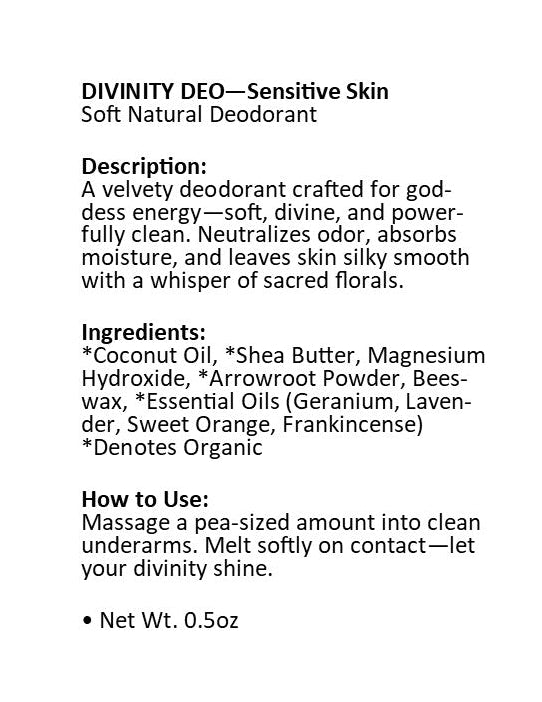 Cleo's Carry-Ons - Divinity Deo - Sensitive Skin Soft Gel .5oz